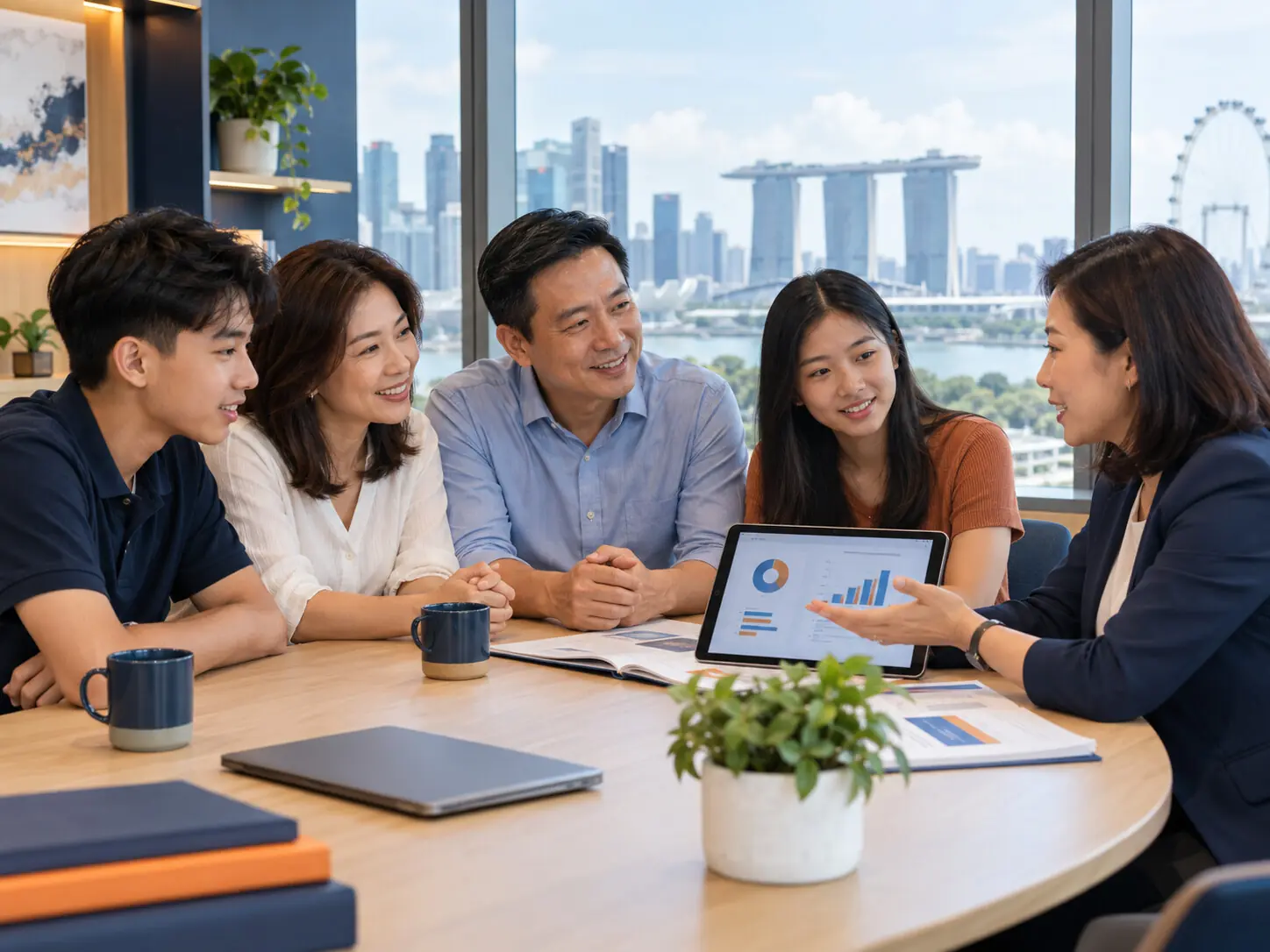 Singapore family meeting with WillsPlus wealth advisor